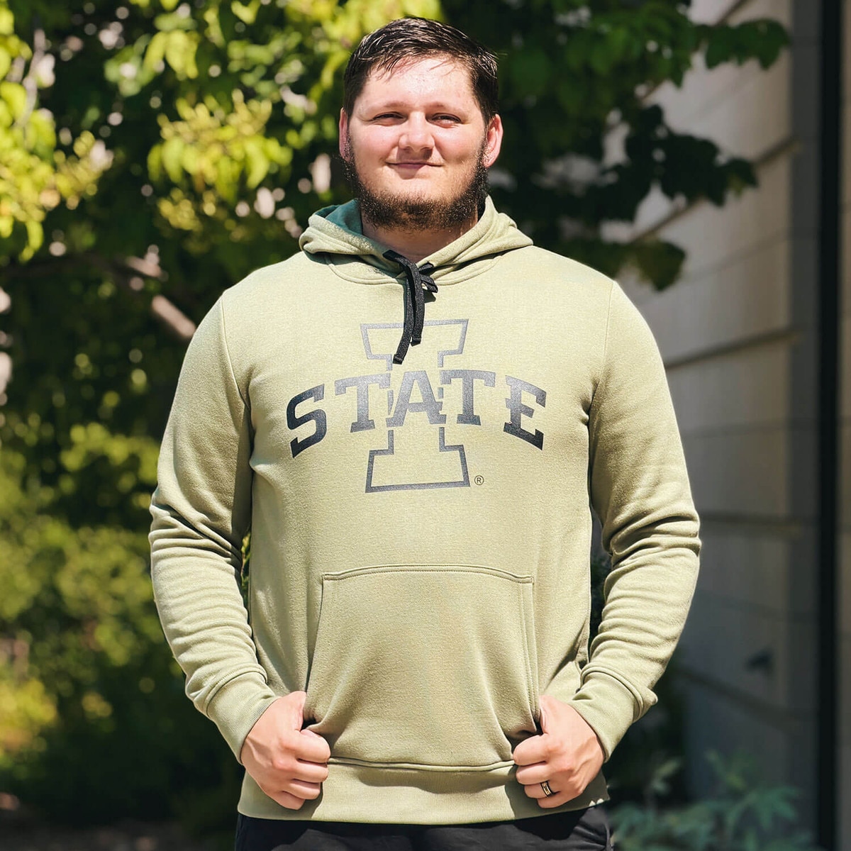 Authentic Brand I-State Olive Green Hooded Sweatshirt